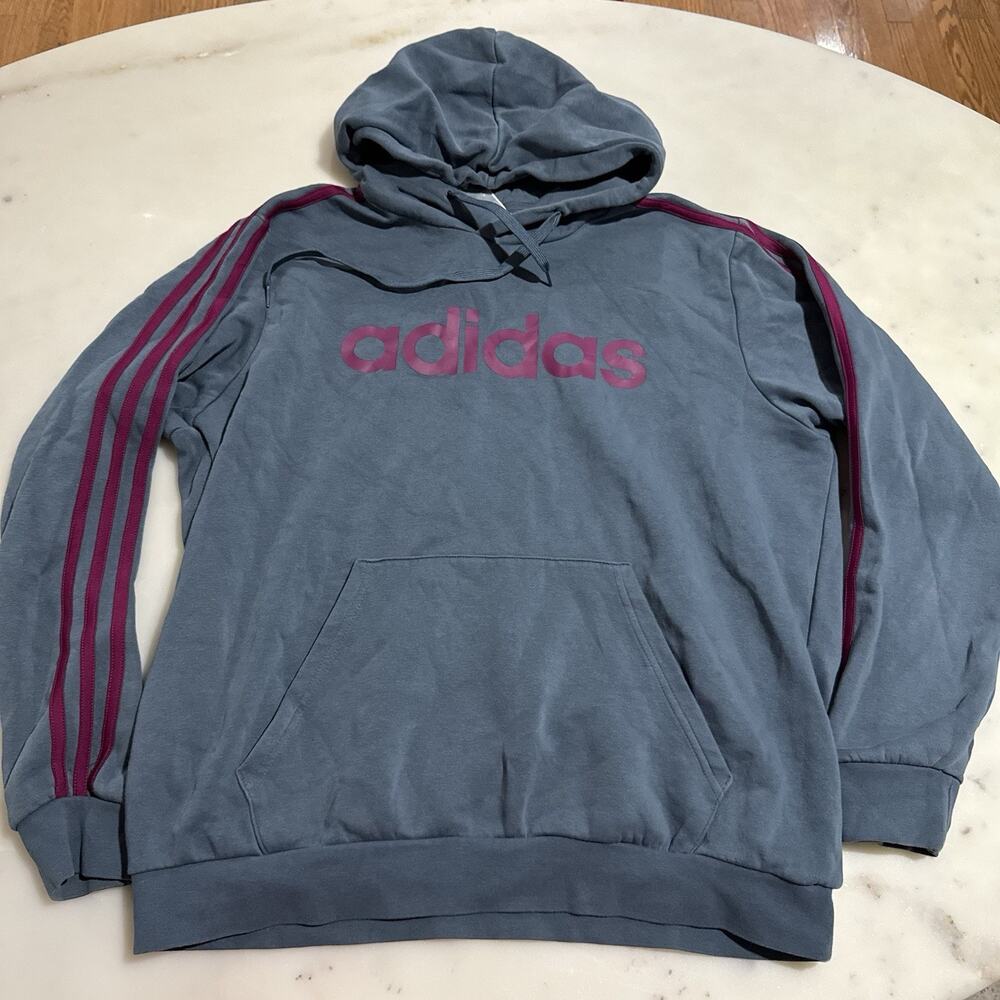 Adidas Essentials Women’s XL 3 Stripe Pullover Soft Fleece Hoodie Sweatshirt